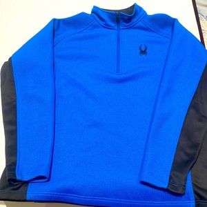 Spyder Man's Sweatshirt Blue and black  1/4 Zip